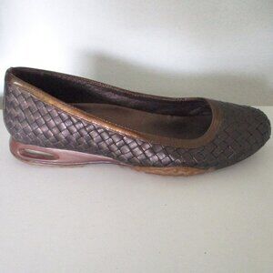 Cole Haan Nike Air Womens Cushion Heel Bronze Woven Leather Flat Loafer - 7.5M